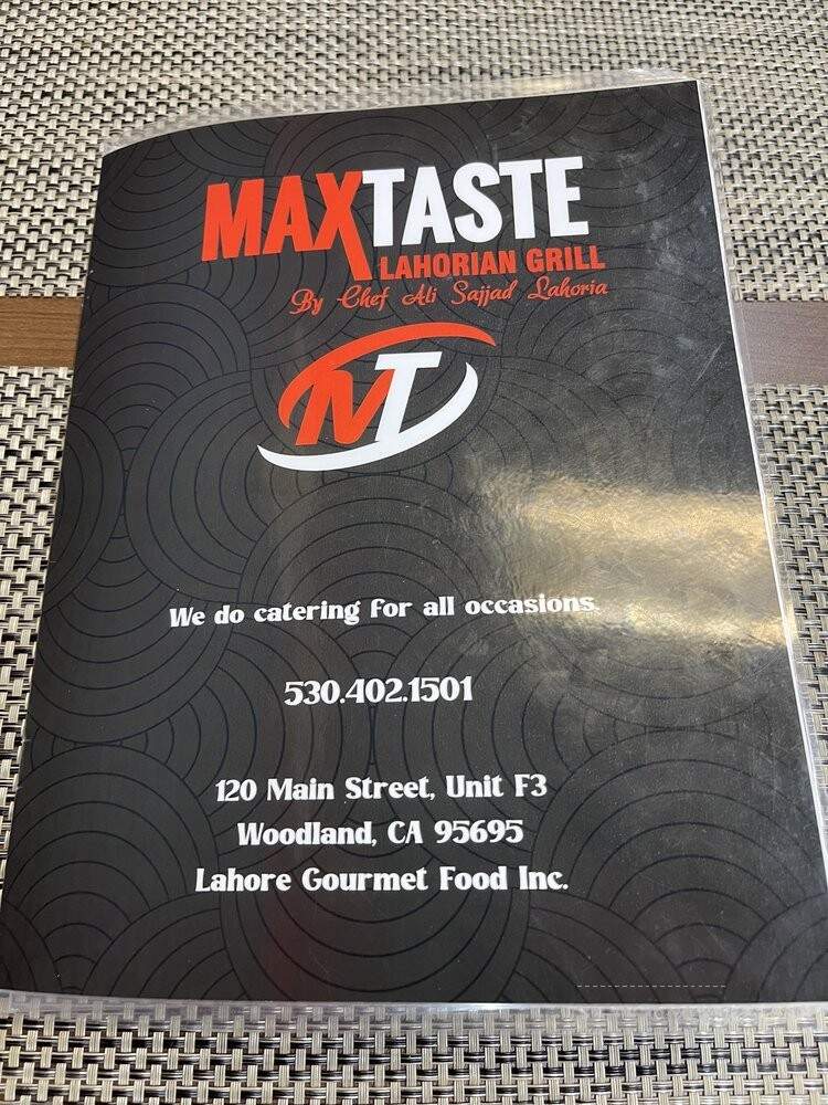 Max Taste - Woodland, CA menu_pic