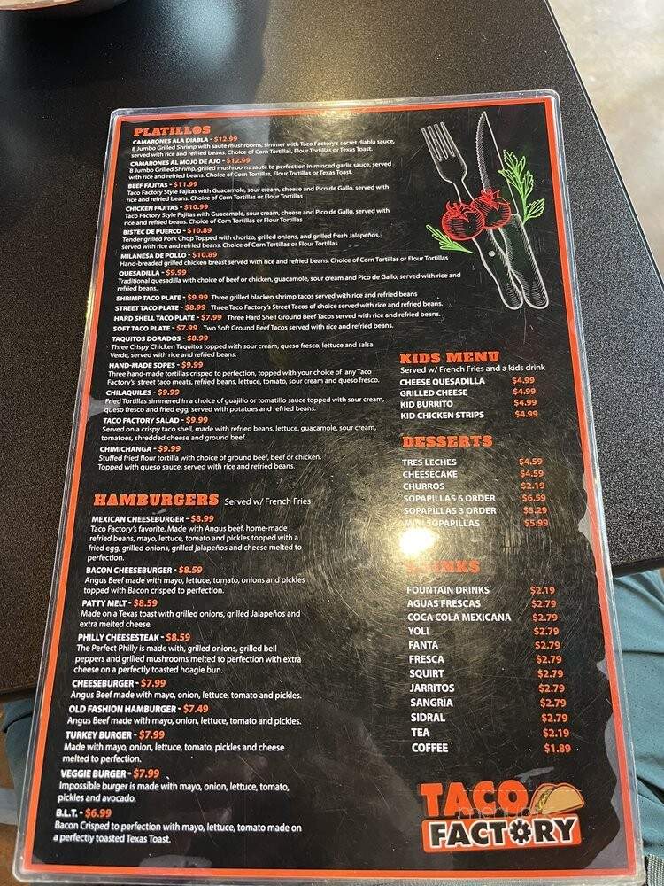 Taco Factory - Princeton, TX menu_pic