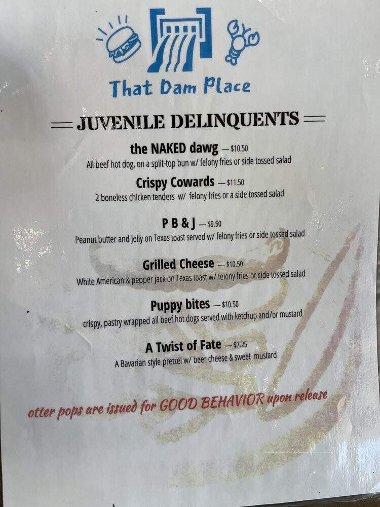 Folsom Dam Grill - Folsom, CA menu_pic