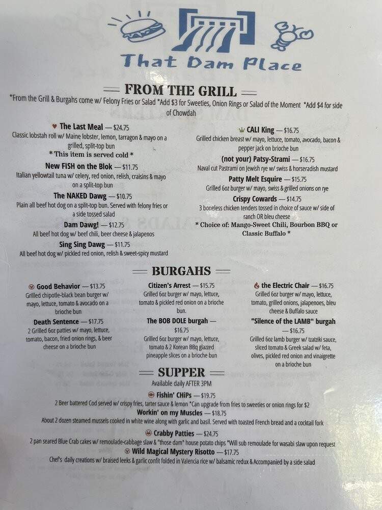 Folsom Dam Grill - Folsom, CA menu_pic