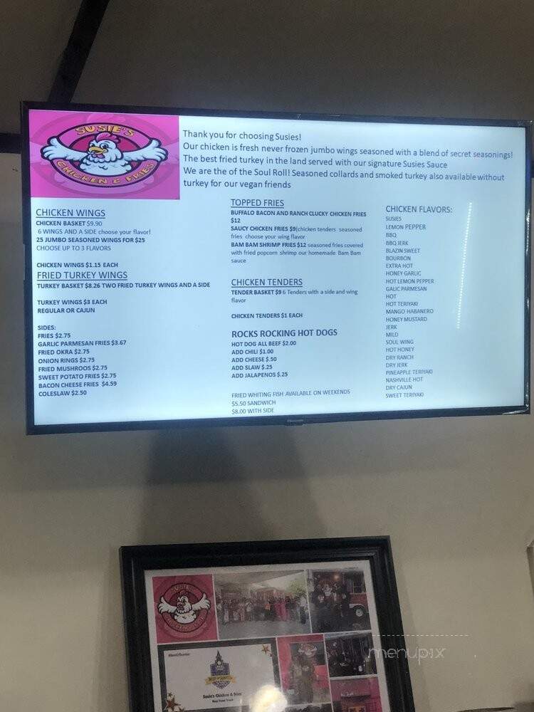 Susie's Chicken & Fries - Sumter, SC menu_pic