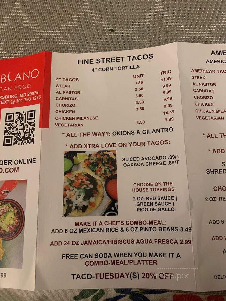 Spicy Poblano - Gaithersburg, MD menu_pic