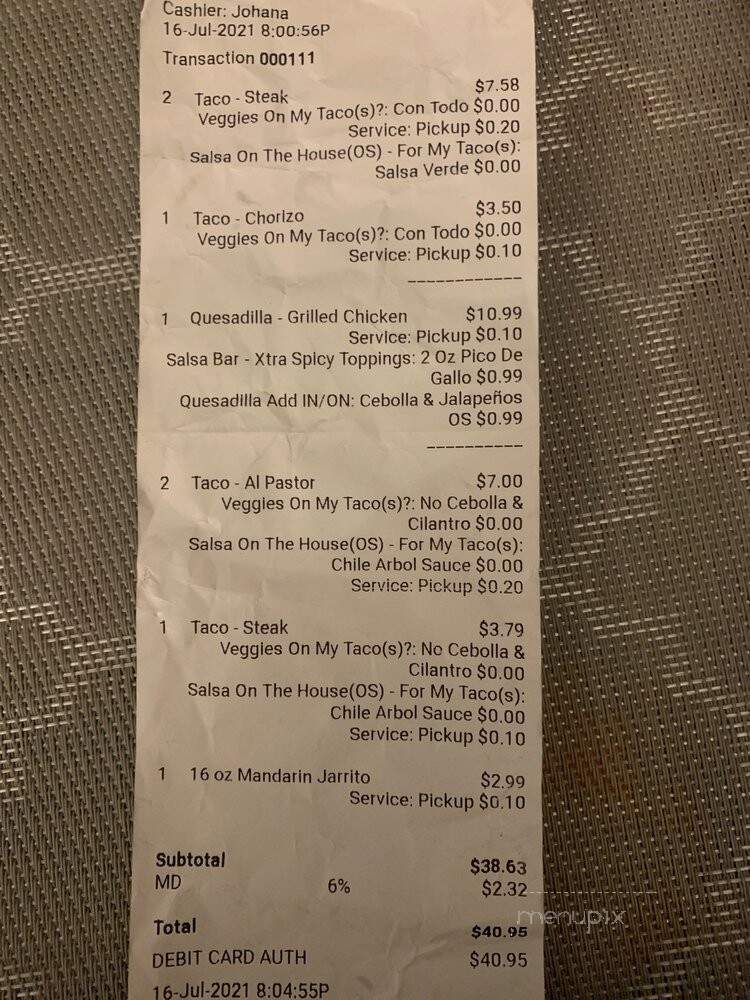 Spicy Poblano - Gaithersburg, MD menu_pic