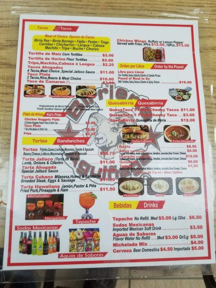 Birrieria AguiNaga - Grand Prairie, TX menu_pic