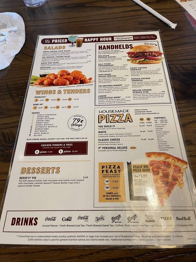 Primanti Bros. Restaurant and Bar - Monaca, PA menu_pic