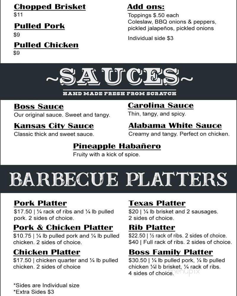 Boss Hog Barbecue - South Plainfield, NJ menu_pic