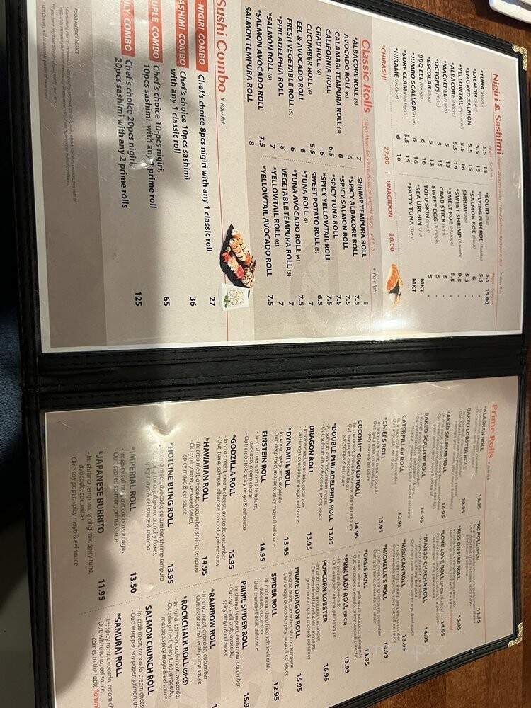 Prime Sushi - Overland Park, KS menu_pic