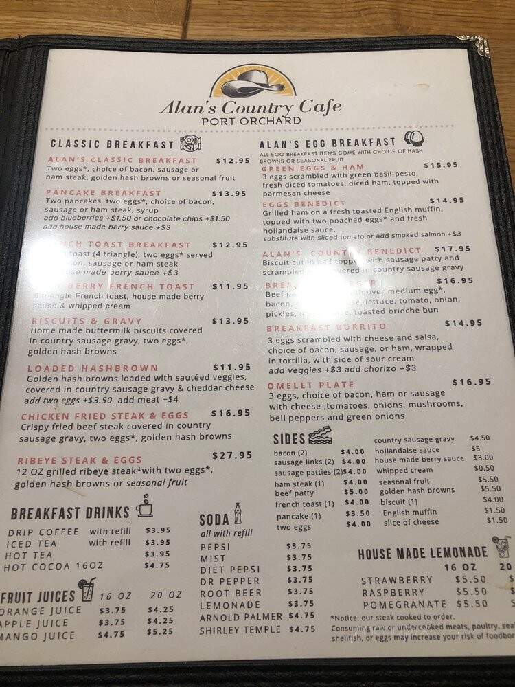 Alan's Country Cafe - Port Orchard, WA menu_pic