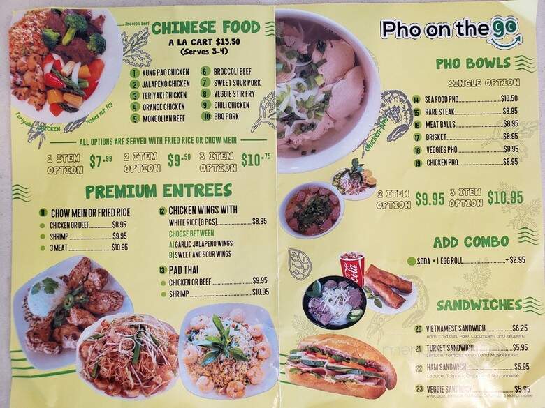 Pho on the Go - San Diego, CA menu_pic