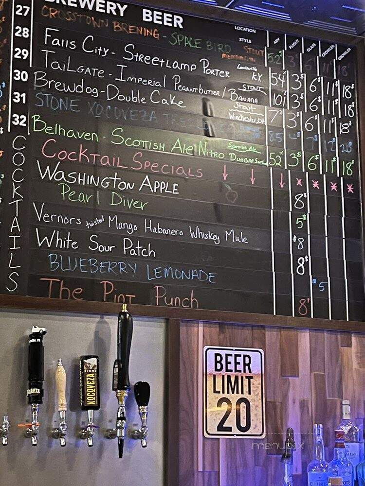 Casual Pint - Pigeon Forge, TN menu_pic