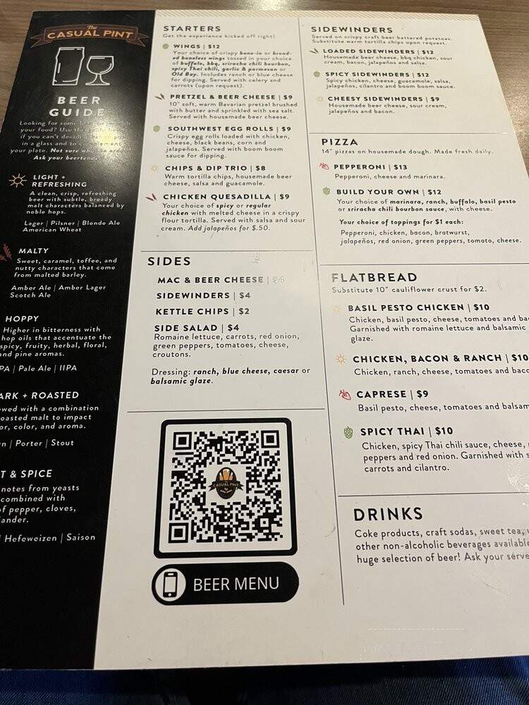 Casual Pint - Pigeon Forge, TN menu_pic