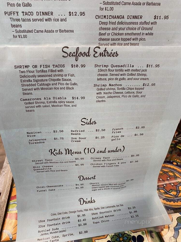 Estrella Azul Mexican Cuisine - Mission, KS menu_pic