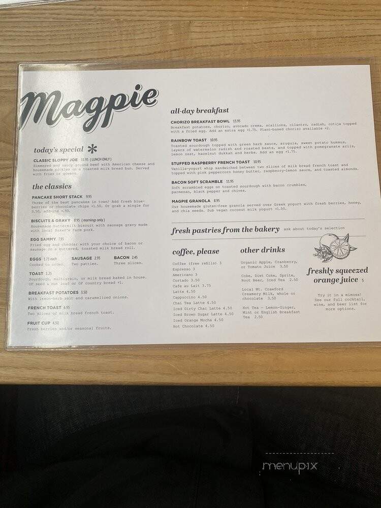 Magpie Diner - Harrisonburg, VA menu_pic