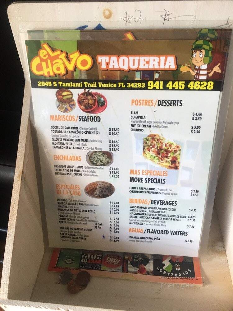 Taqueria El Chavo - Venice, FL menu_pic