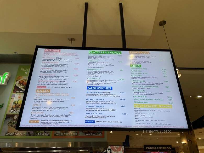 Beleaf Cafe - Los Angeles, CA menu_pic