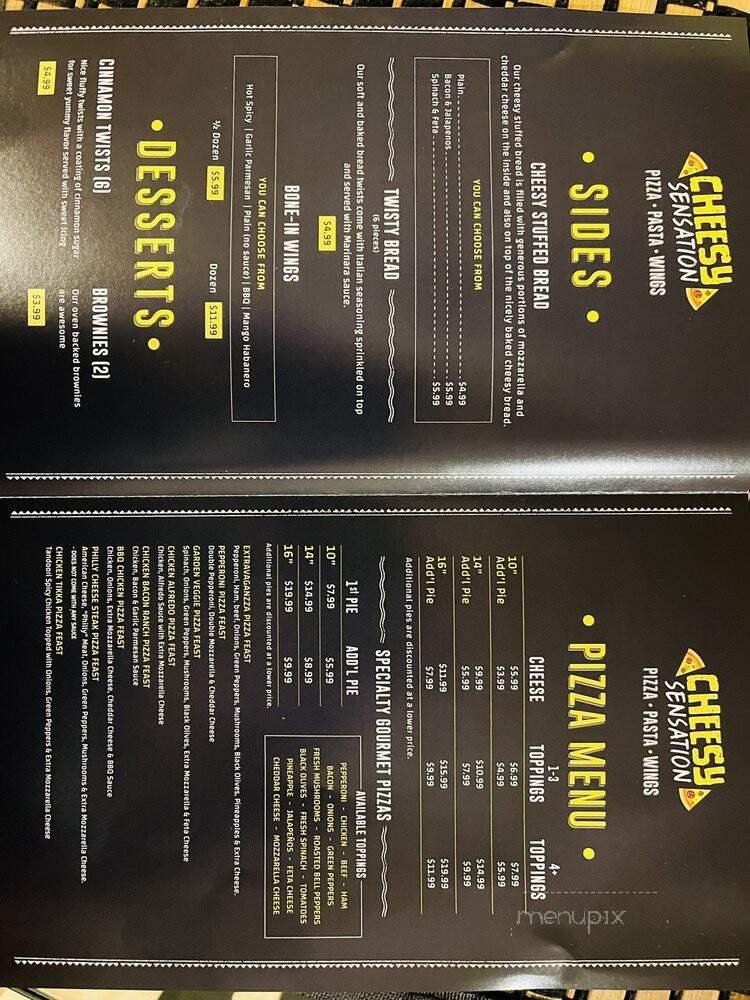 Cheesy Sensation - Plano, TX menu_pic