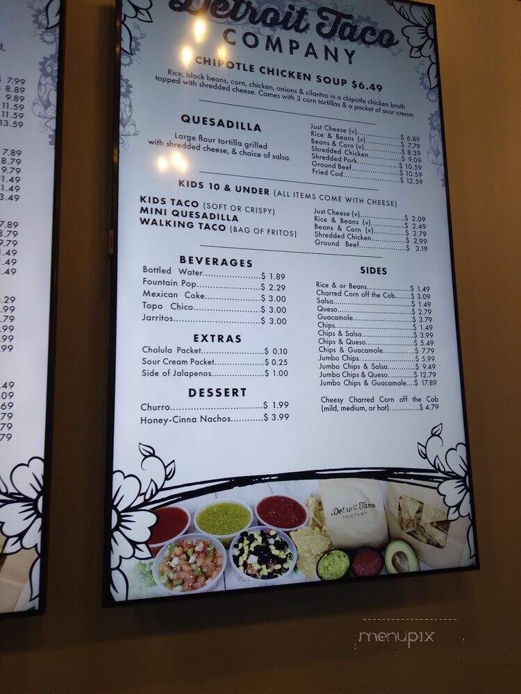 Detroit Taco - Shelby Township, MI menu_pic