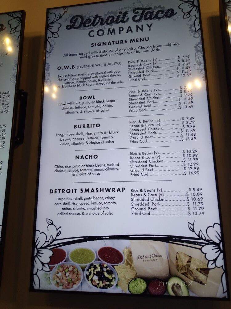Detroit Taco - Shelby Township, MI menu_pic