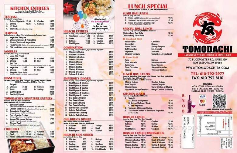 Tomodachi Japanese Steakhouse& Sushi Bar - Royersford, PA