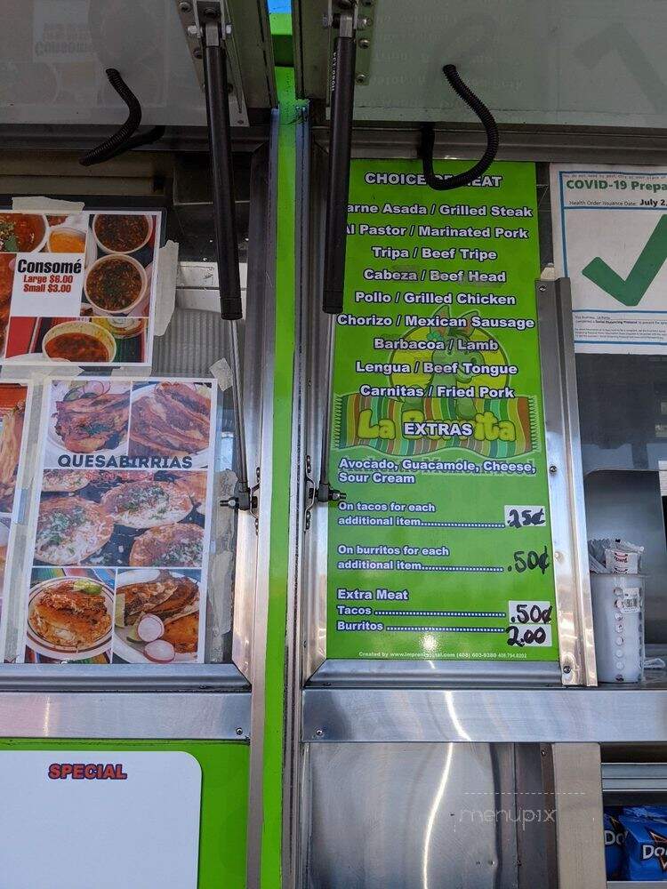 La Burrita Truck - San Jose, CA menu_pic