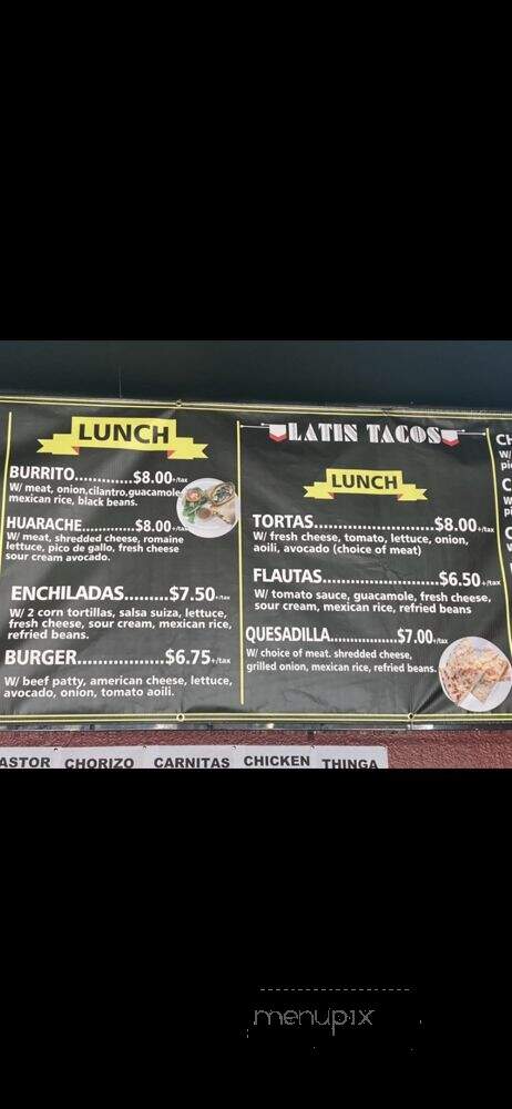 Latin Tacos - El Monte, CA menu_pic