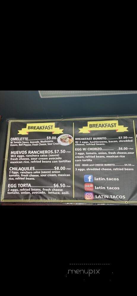 Latin Tacos - El Monte, CA menu_pic