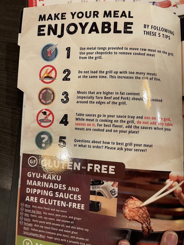 Gyu-Kaku Japanese BBQ - Austin, TX menu_pic