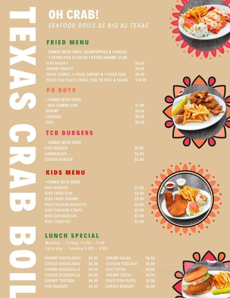 Texas Crab Boil - San Antonio, TX menu_pic