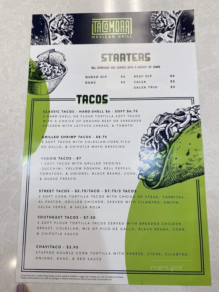 Tacomora - Tallahassee, FL menu_pic