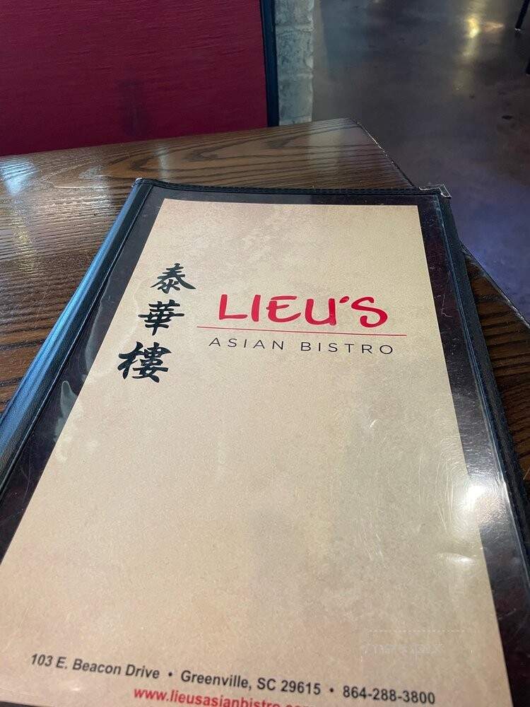 Lieu's Asian Bistro - Greenville, SC menu_pic