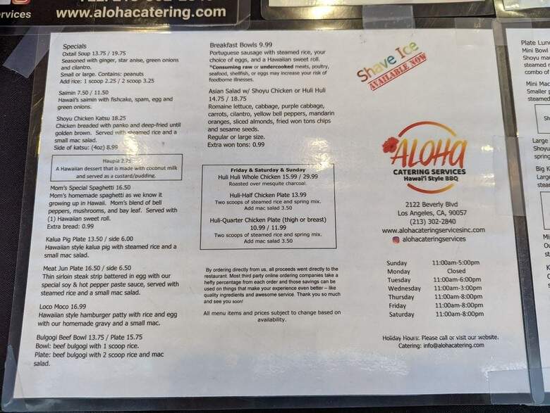 Aloha Catering Services - Los Angeles, CA