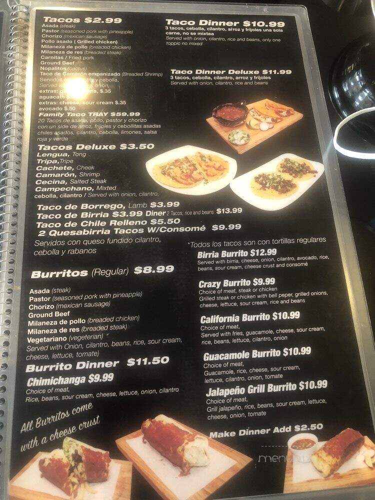 Crazy Quesadilla Mexican Restaurant - Arlington Heights, IL menu_pic