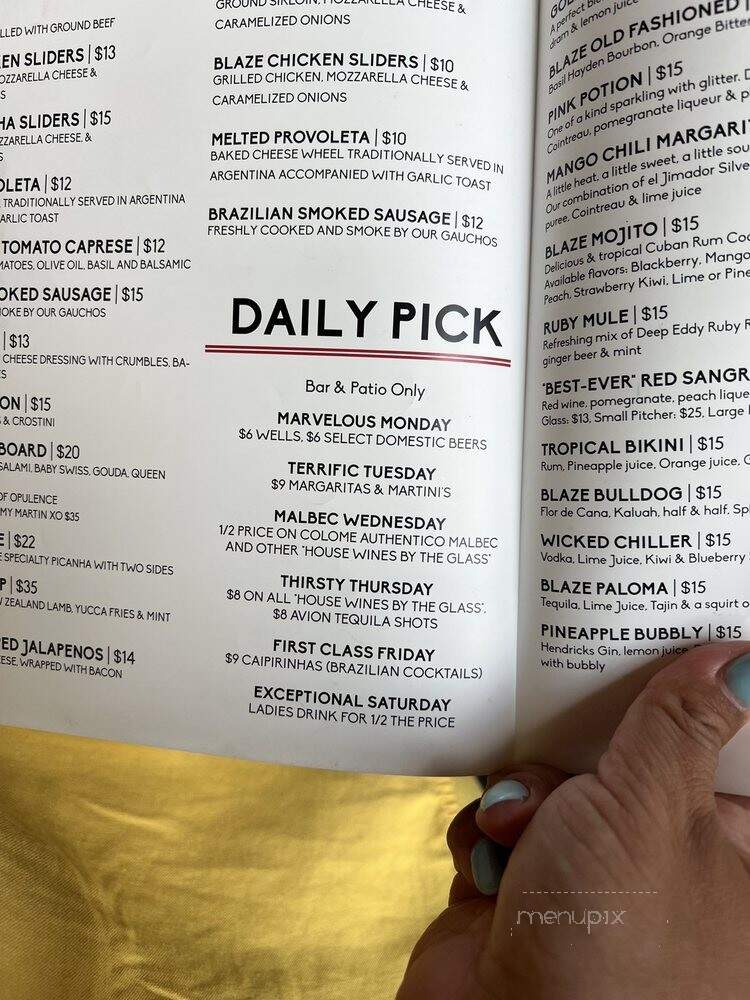 Blaze Brazilian Steakhouse - Irving, TX menu_pic
