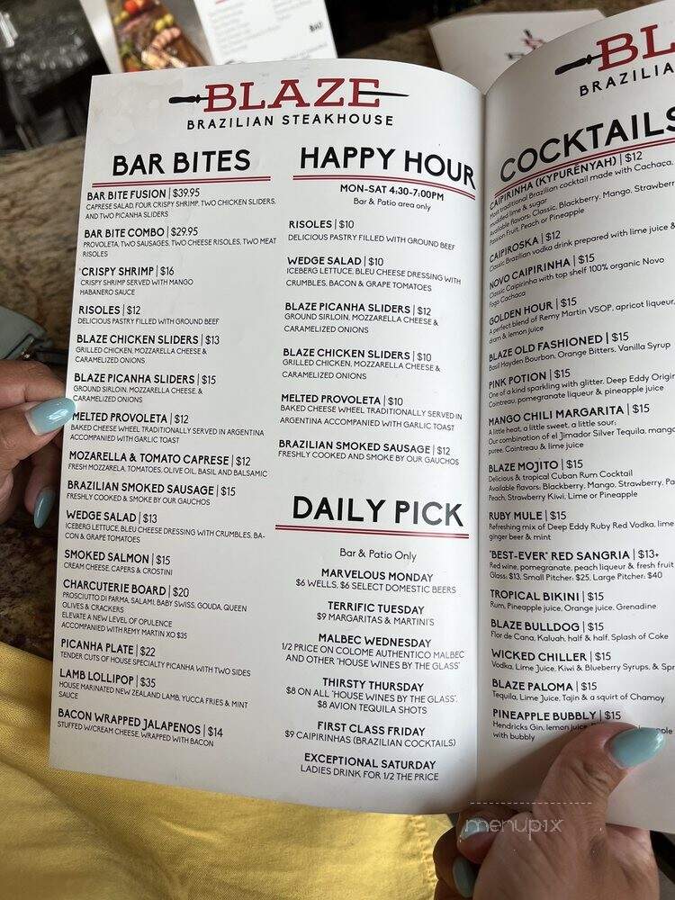 Blaze Brazilian Steakhouse - Irving, TX menu_pic