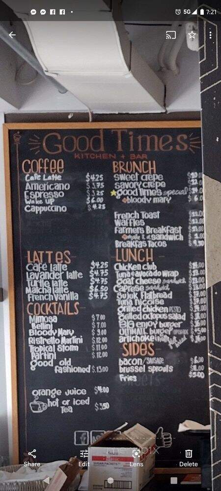 Good Times Cafe - Houston, TX menu_pic