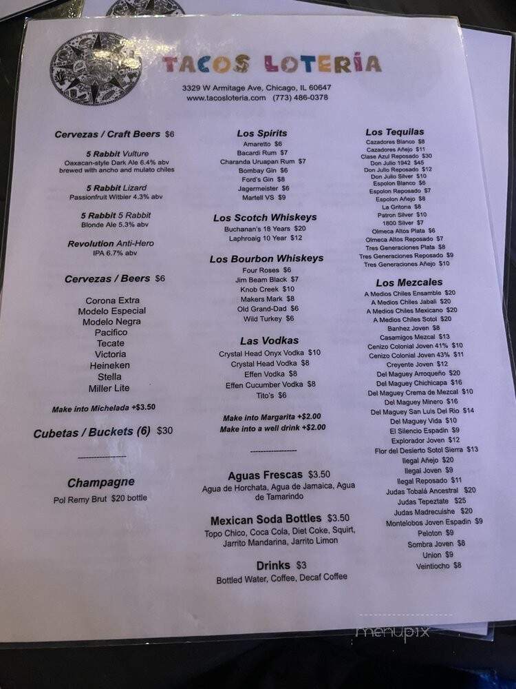 Tacos Loteria - Chicago, IL menu_pic