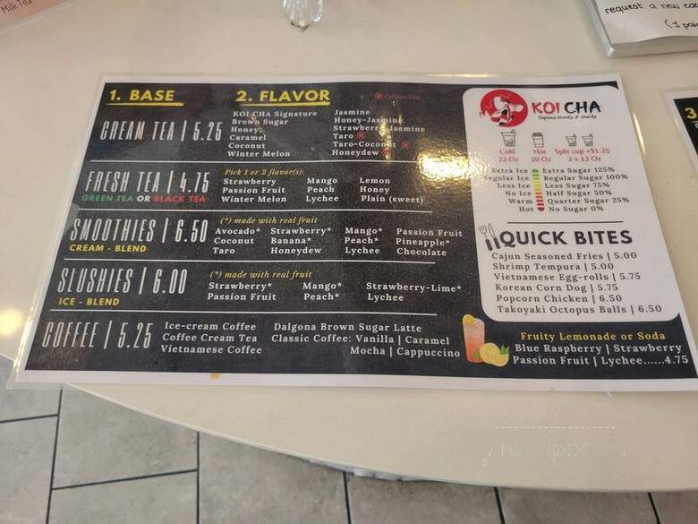 KOI CHA - Houston, TX menu_pic