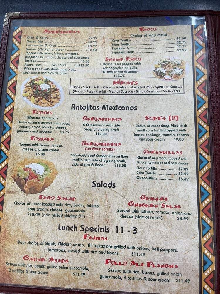 El Taco Rico Mexican Kitchen - DeLand, FL menu_pic