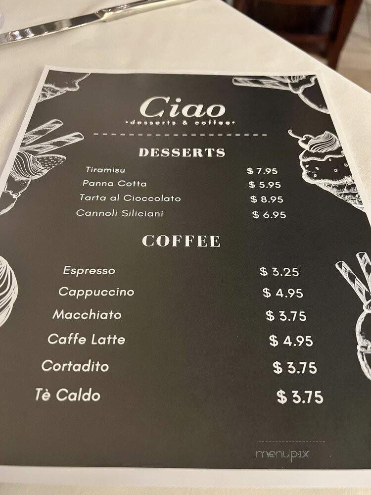 Ciao Ristorante - Miami, FL menu_pic