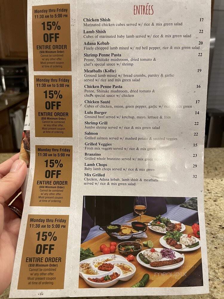 Lulu Lounge & Bistro - Edgewater, NJ menu_pic