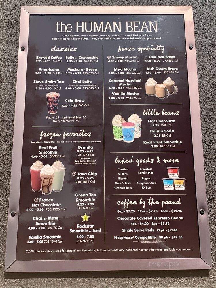 The Human Bean - Carson City, NV menu_pic