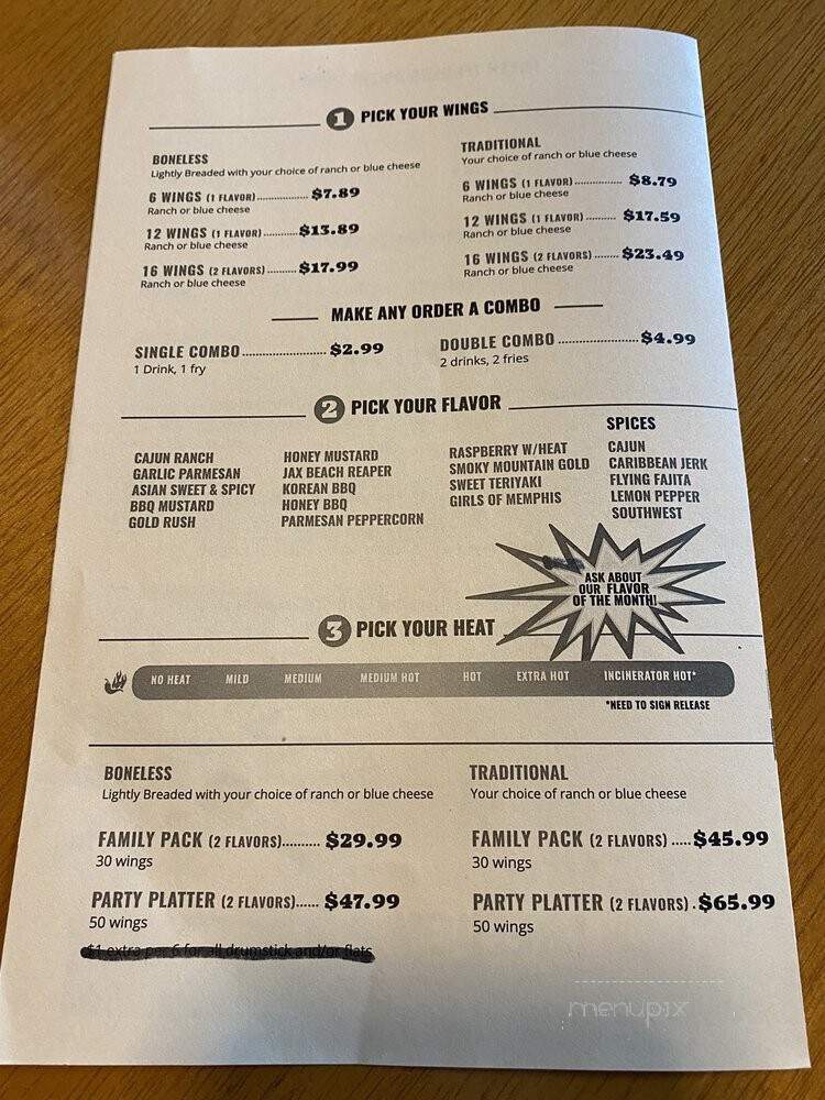 Memphis Wings - Jacksonville Beach, FL menu_pic