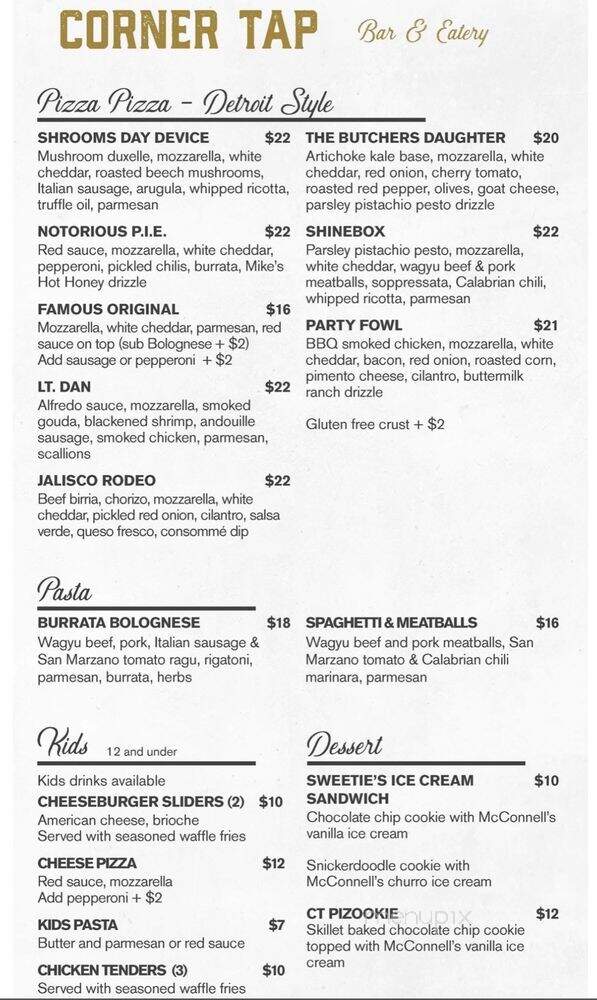 Corner Tap Room - Santa Barbara, CA menu_pic