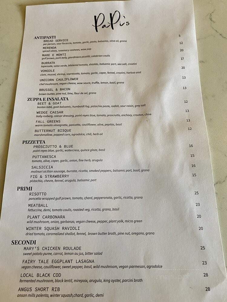 Papi's - Martinez, CA menu_pic