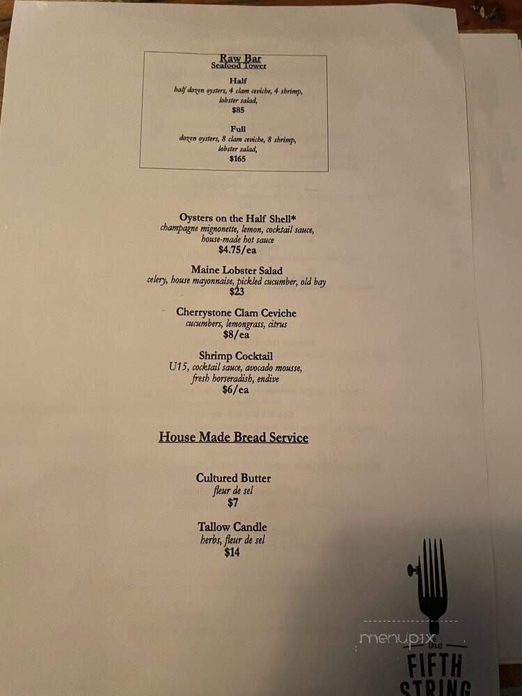 The Fifth String - Denver, CO menu_pic