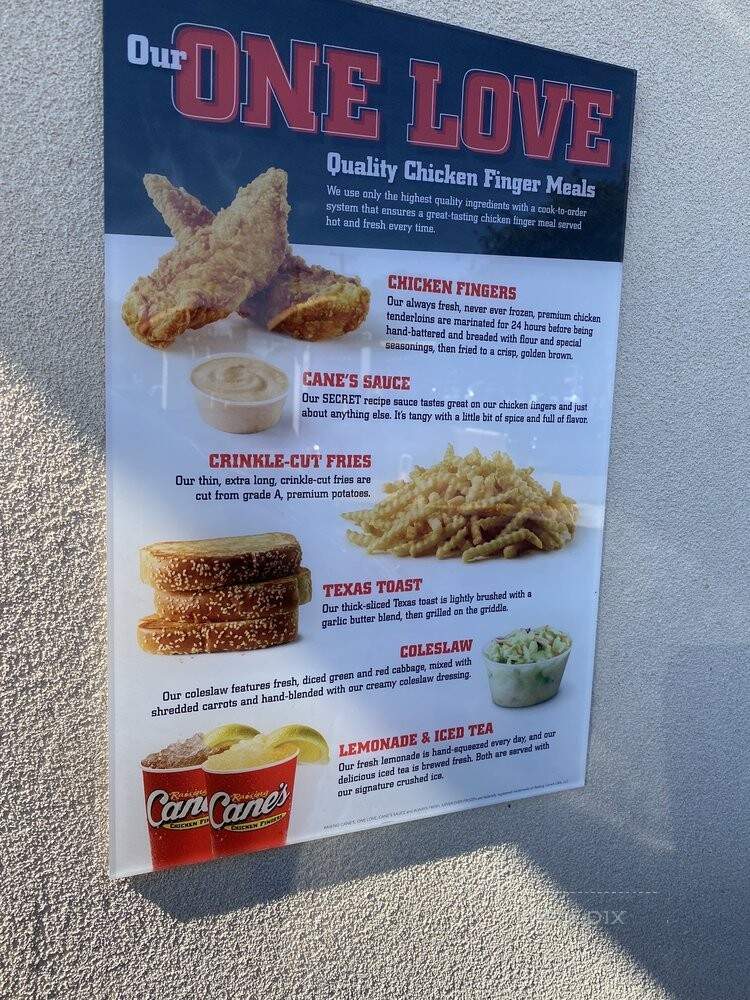 Raising Cane's Chicken Fingers - San Antonio, TX menu_pic