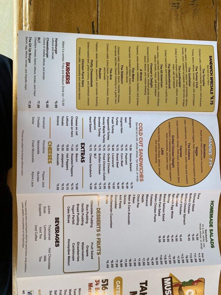 Mustachio's Deli - Merrick, NY menu_pic