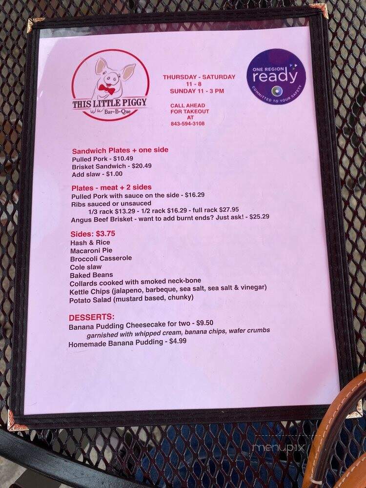This Little Piggy - Summerville, SC menu_pic
