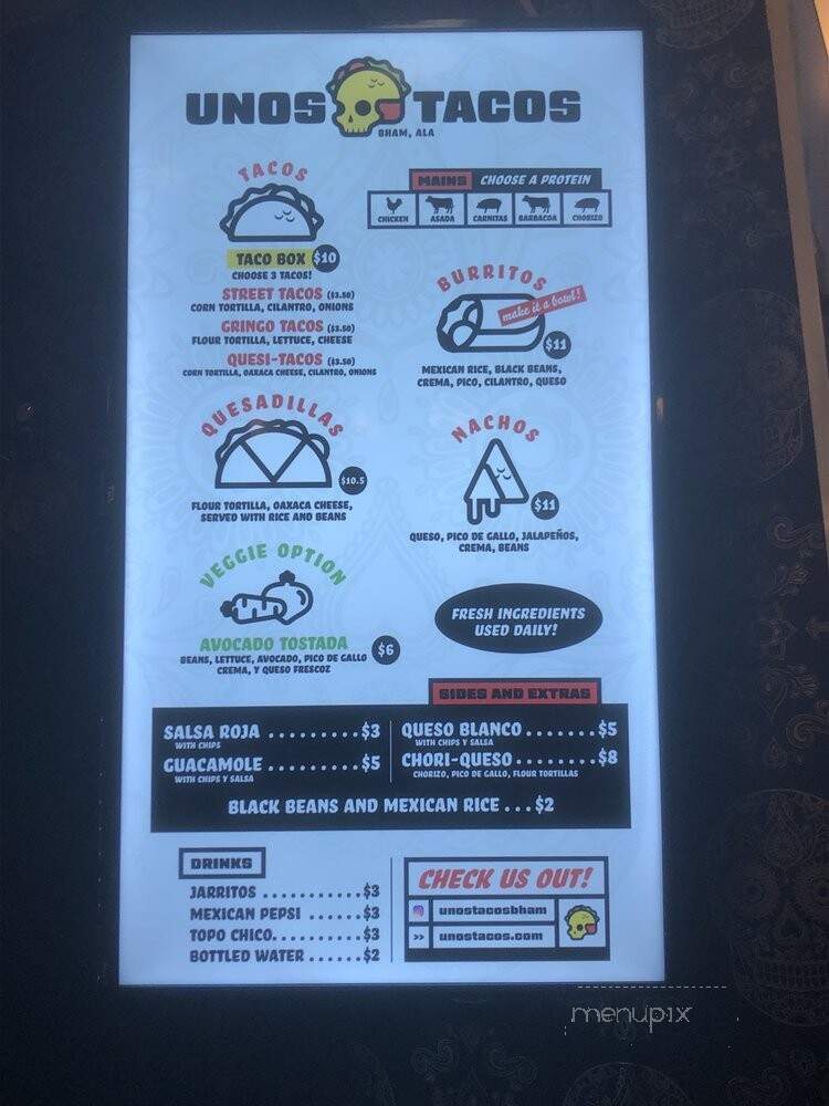 Unos Tacos - Birmingham, AL menu_pic