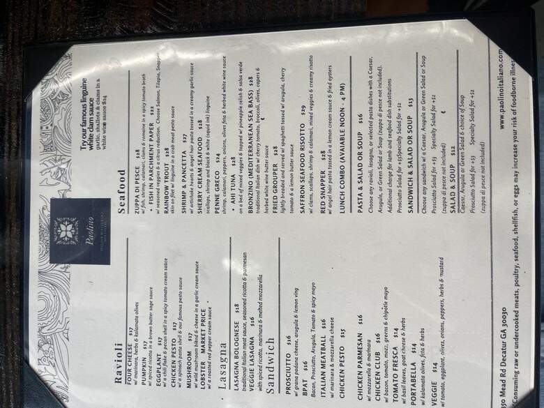 Paolino - Decatur, GA menu_pic